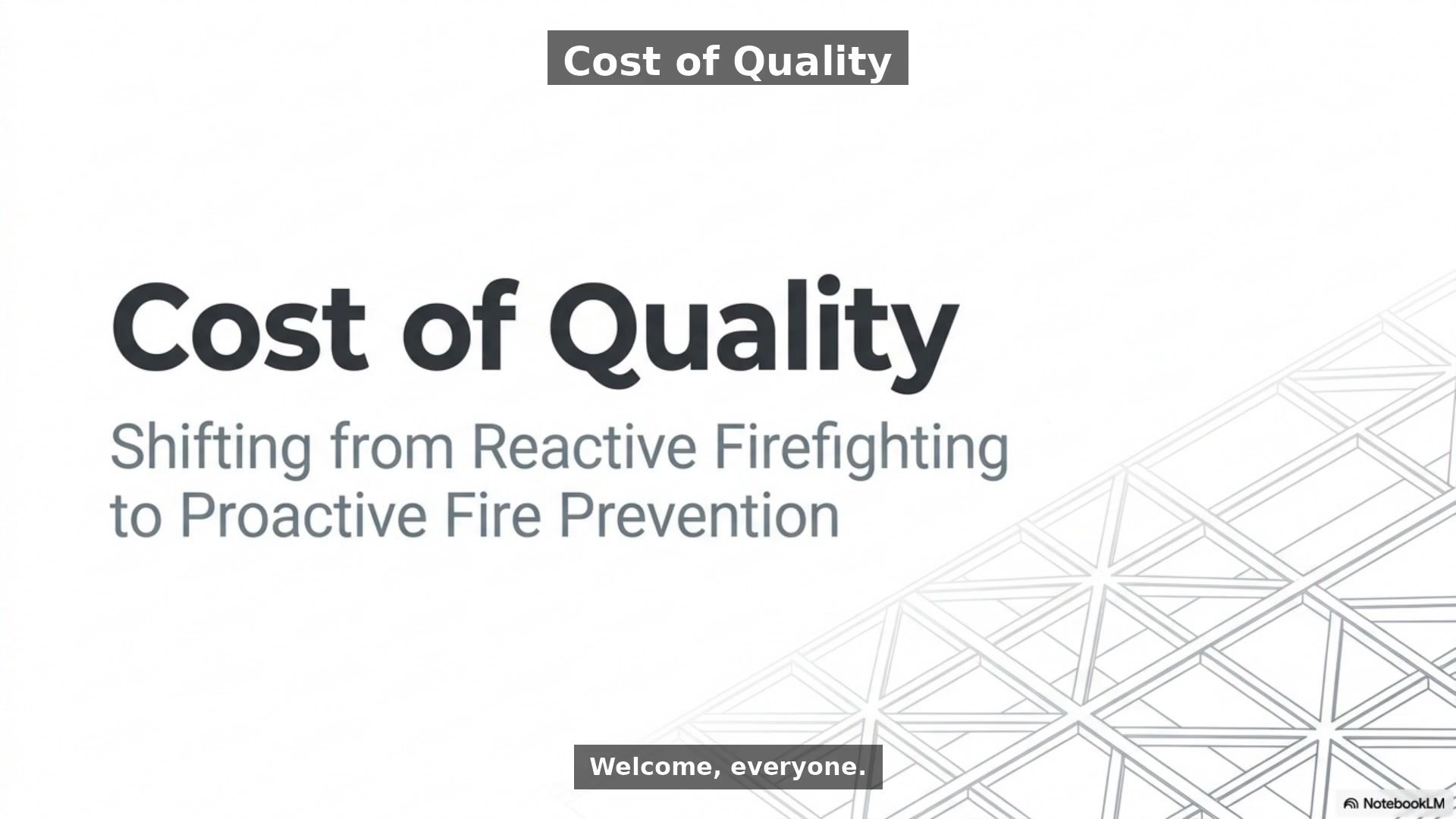 Cost of Quality Strategic Video Presentation / 品質成本戰略影片演示